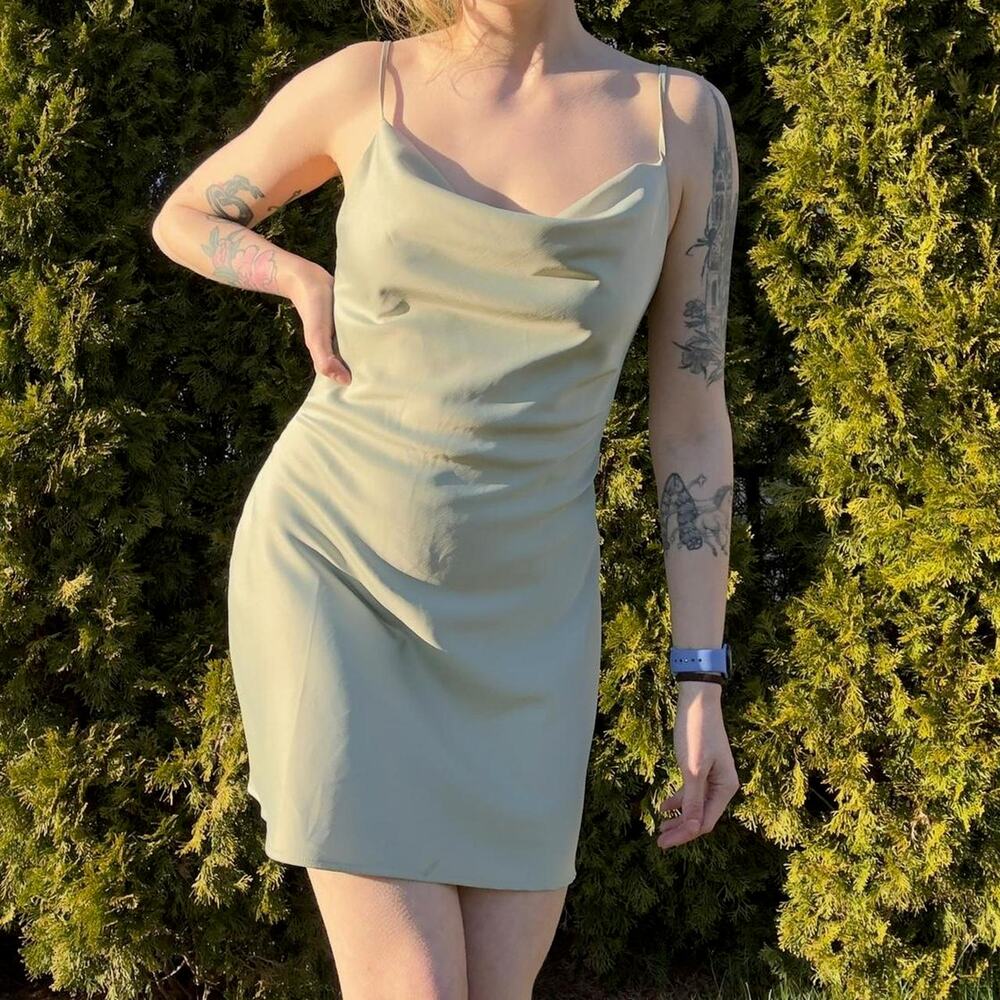 Urban Outfitters Cowl Neck Slip Dress - Sage Green in Women’s Size M